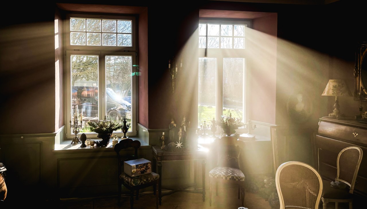 Hoe uitnodigend: vakantiewoning in landhuis Madsow met zonnestralen, © Gutshaus Madsow / Familie Schapp Hoe uitnodigend: vakantiewoning in landhuis Madsow met zonnestralen, © Gutshaus Madsow / Familie Schapp