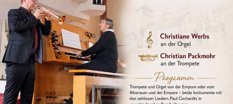 Christiam Packmohr und Christiane Werbs an der Orgel // © Förderverein zur Erhaltung der Dorfkirche Buchholz e. V. Christiam Packmohr und Christiane Werbs an der Orgel // © Förderverein zur Erhaltung der Dorfkirche Buchholz e. V.