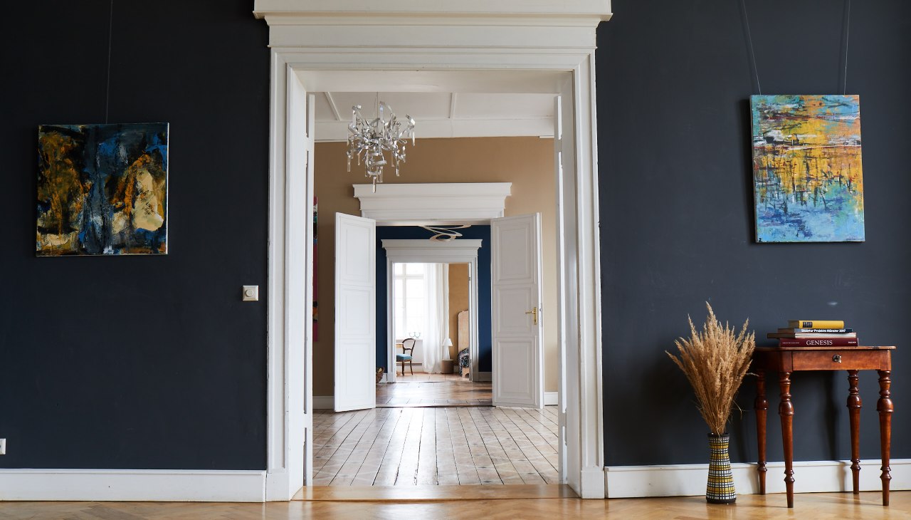 Dubbele deuren en visuele assen in het landhuis van Pohnstorf, © Gut Pohnstorf