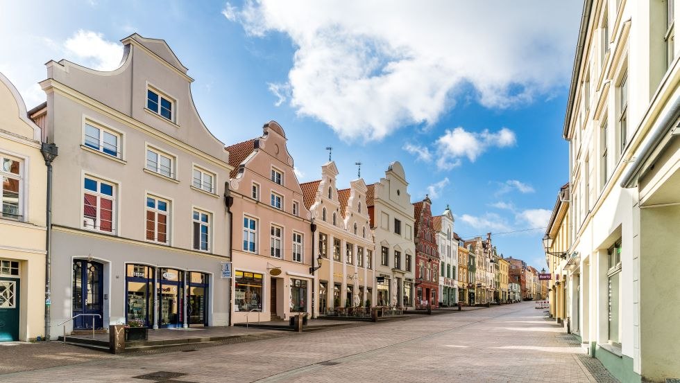 The Kr&auml;merstrasse in Wismar // &copy; TZ Wismar, Alexander Rudolph