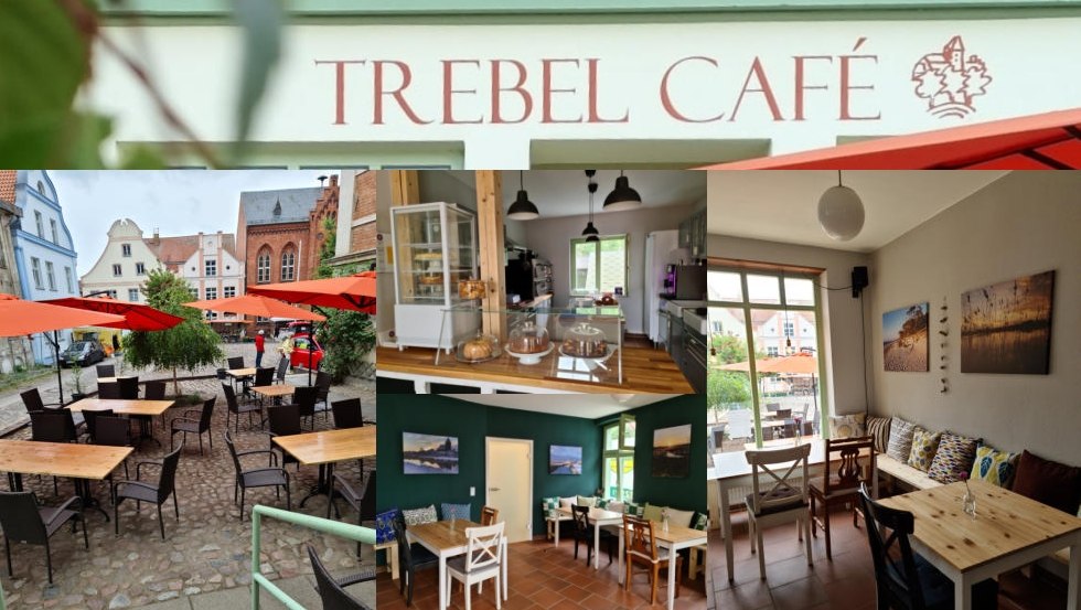 Het Trebel Café nodigt je uit om te genieten van taart, ijs, cocktails en meer op het marktplein van de Tribsees., © Trebel Café