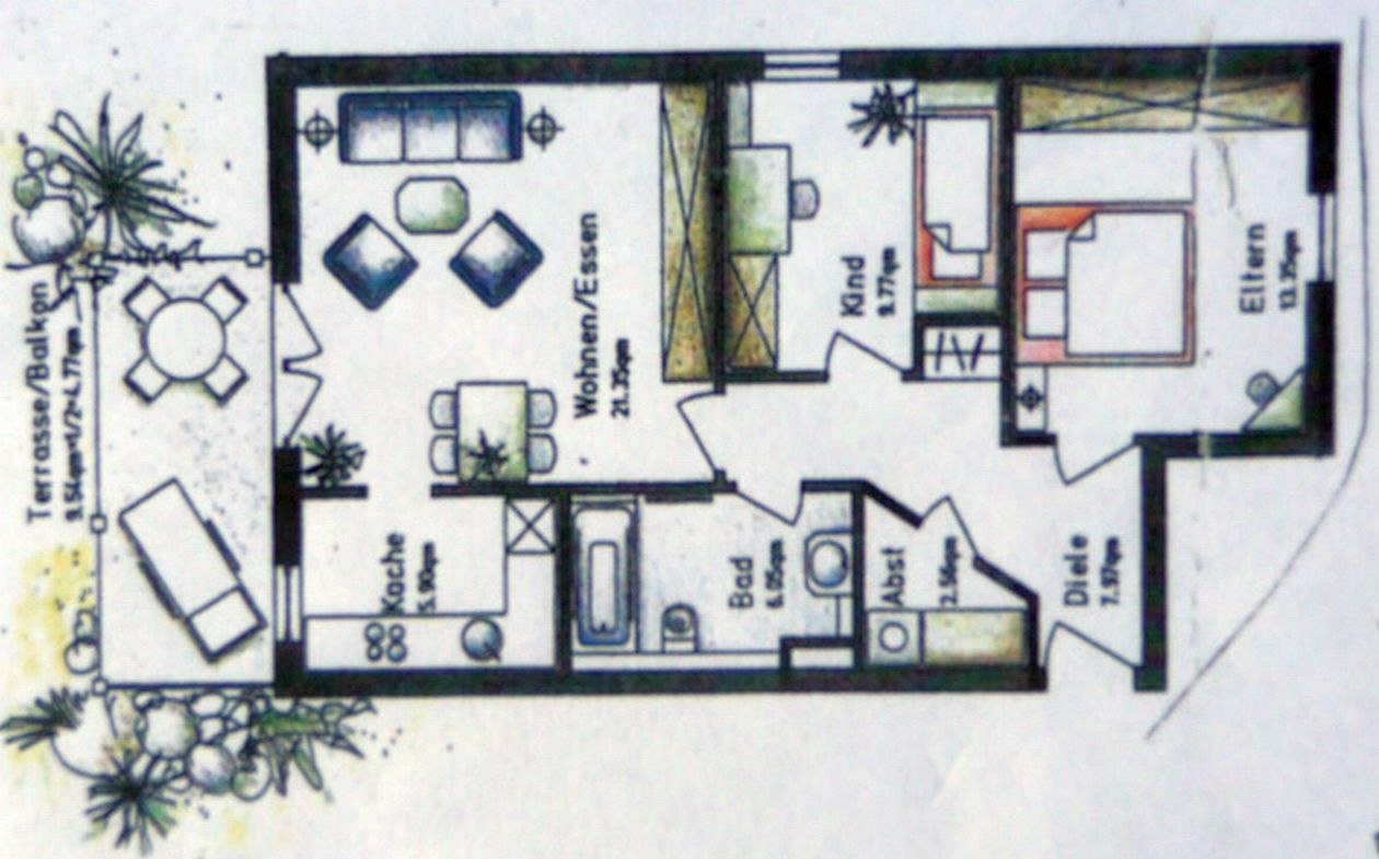 Floor plan vacation apartment Schomecker, © Ferienwohnung Schomecker Floor plan vacation apartment Schomecker, © Ferienwohnung Schomecker