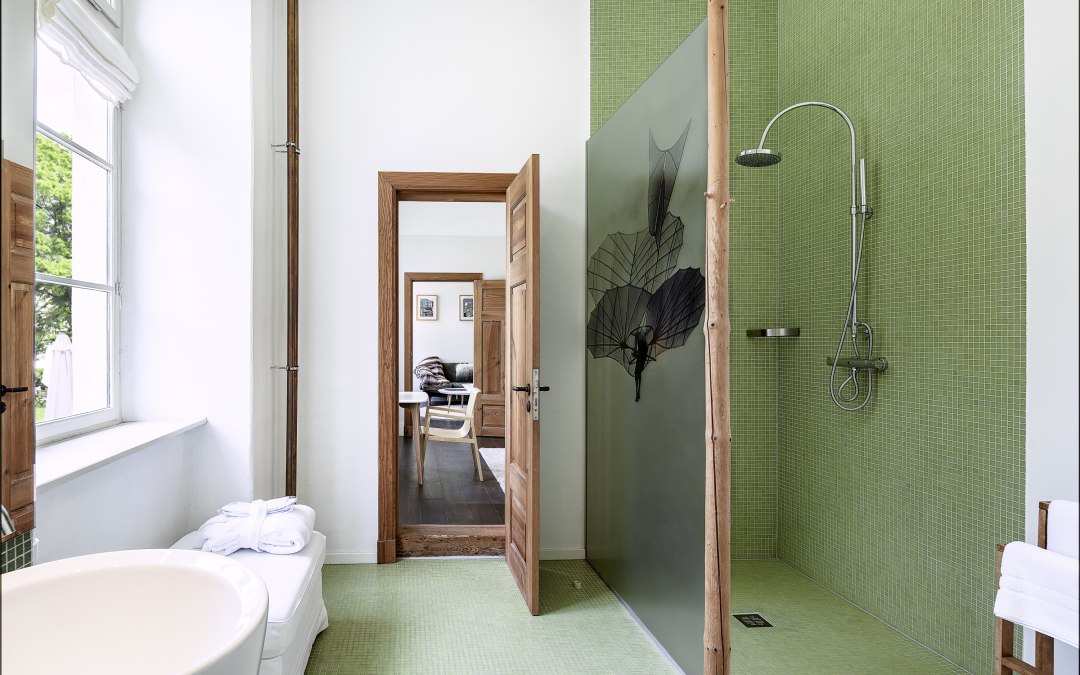 Badkamer in het Kavaliershaus, © Kavaliershaus am Finckener See / Ben Donath