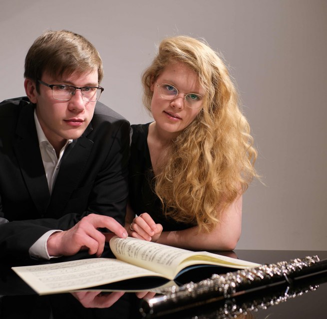 Meret Louisa Vogel (Fl&ouml;te) und Stefan M&ouml;bius (Klavier) // &copy; Matthias Ellinger