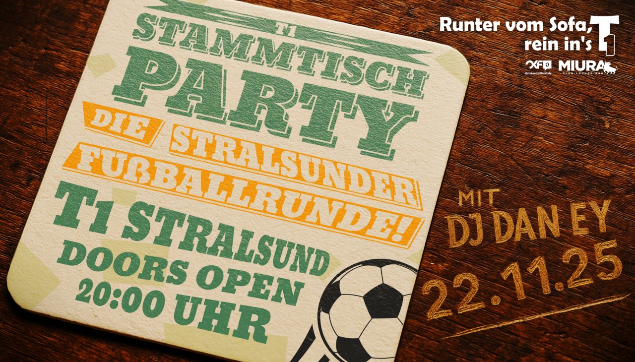 Stammtisch Party - Okrągły stół piłkarski w Stralsundzie, © Werbezentrum MV GmbH Stammtisch Party - Okrągły stół piłkarski w Stralsundzie, © Werbezentrum MV GmbH