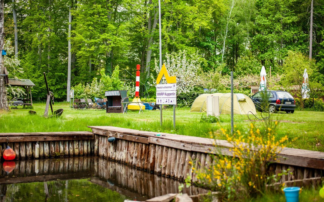 De Kuppentin waterwandelrustplaats op de Elde, ook bekend als de Bermudadriehoek, © Heike Eickholt