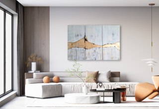 Acryl-mit-Schlagmetall-Gold // &copy; Gabriele Hofer -