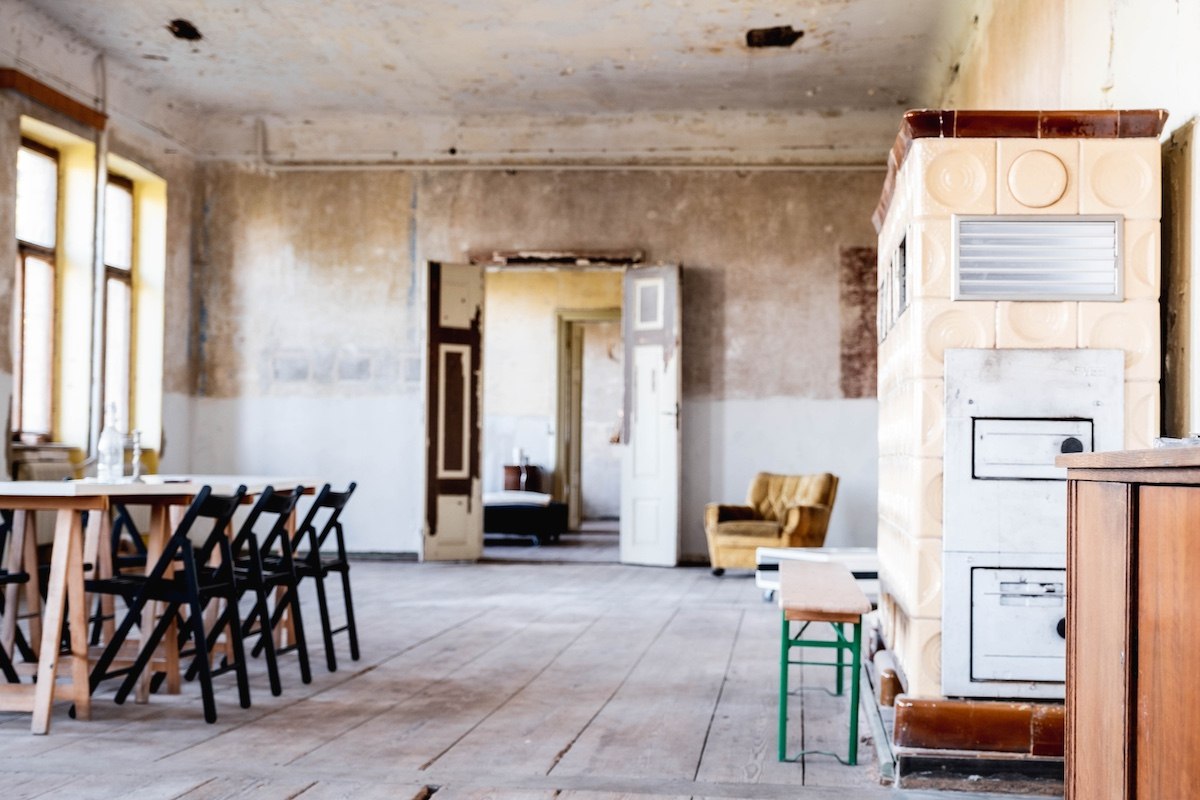 Eerste gebruik als werkruimte in het landhuis Rossin // © Verein Schlösser und Herrenhäuser MV / Lars Schoenherr Eerste gebruik als werkruimte in het landhuis Rossin // © Verein Schlösser und Herrenhäuser MV / Lars Schoenherr