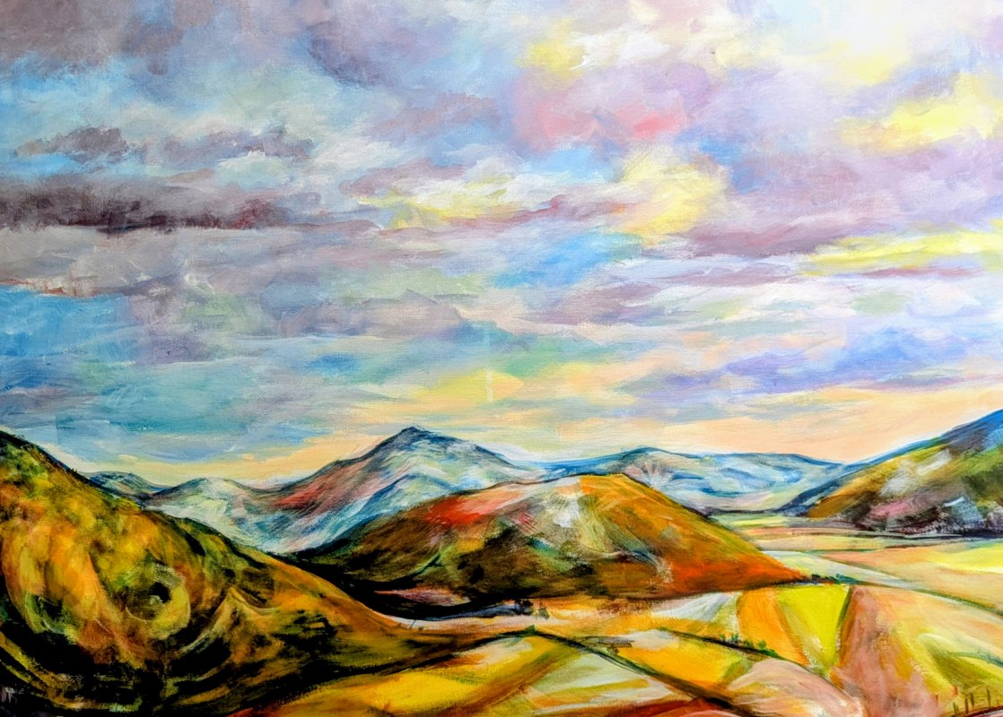 Mountain worlds, acrylic, 60 x 80 x 4 // © Boss, Grit Mountain worlds, acrylic, 60 x 80 x 4 // © Boss, Grit