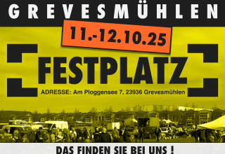 Address: Am Ploggensee 7, 23936 GrevesmühlenStand fees:Rummage goods / handicrafts : 8 €/meterNew goods (limited) : 12 €/meterDealer information:Set-up Fridays from 12:00 amSet-up Sat/ Sun from 6:00 amDismantling from 4:00 pmIMPORTANT NOTES:Dealers who stand at our markets for two days pay 1€ per meter less on the 2nd day of the event.On the basis of the receipt we can trace who participates on both days of the event., © Lennard Kuhring
