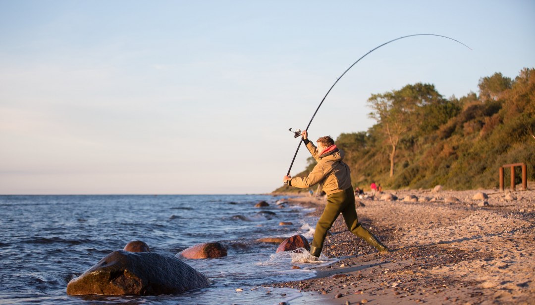 De kust tussen Boltenhagen en Graal-Müritz is een echte insidertip voor zeevissers, © TMV/Läufer De kust tussen Boltenhagen en Graal-Müritz is een echte insidertip voor zeevissers, © TMV/Läufer