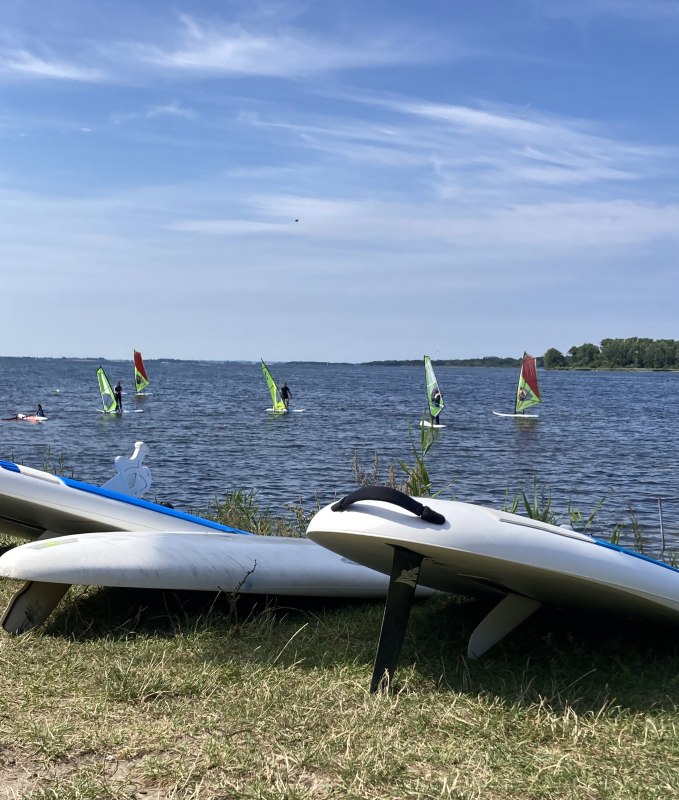 Summery atmosphere on the Salzhaff in Rerik: basic windsurfing course and rental in a relaxed atmosphere. Shallow water, nature and plenty of space offer ideal conditions for beginners and ensure an unforgettable water sports experience on the Baltic Sea. // © Henning Schult Summery atmosphere on the Salzhaff in Rerik: basic windsurfing course and rental in a relaxed atmosphere. Shallow water, nature and plenty of space offer ideal conditions for beginners and ensure an unforgettable water sports experience on the Baltic Sea. // © Henning Schult