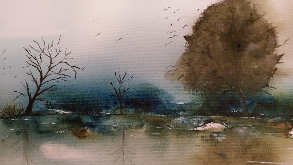 Landschaft in Aquarell2&copy;Karola Peeck, &copy; Karola Peeck