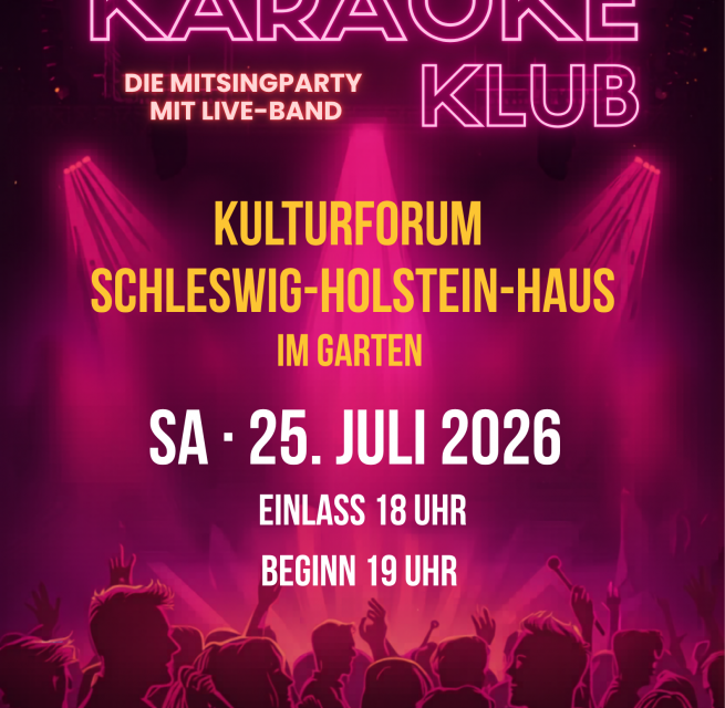 Karsten Karaoke Club with a live band on July 25, 2026, in the garden of the Schleswig-Holstein House // © Karsten Stotko Karsten Karaoke Club with a live band on July 25, 2026, in the garden of the Schleswig-Holstein House // © Karsten Stotko