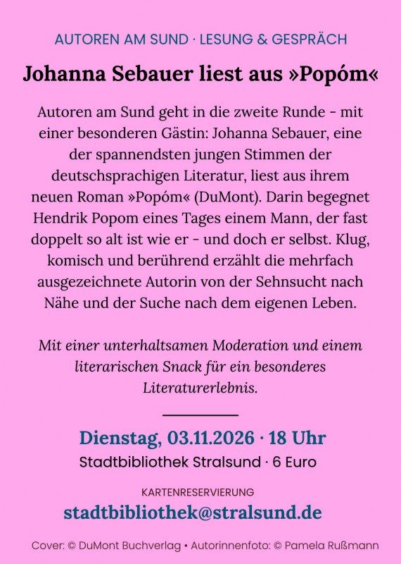 Back of the Event Flyer // &copy; Cover: &copy; DuMont Buchverlag Autorinnenfoto: &copy; Pamela Ru&szlig;mann