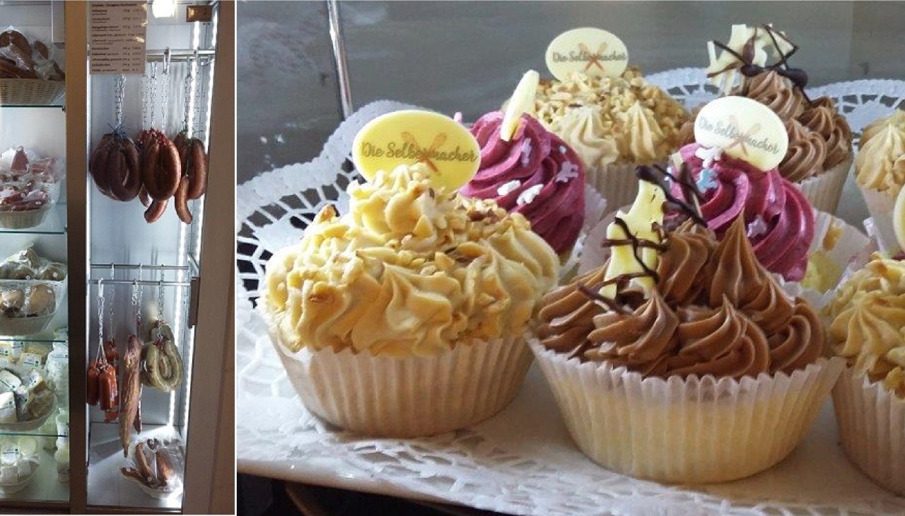 Mała kawiarnia w sklepie na farmie zawsze serwuje świeże ciasta i tarty, © Landhaus Levitzow Mała kawiarnia w sklepie na farmie zawsze serwuje świeże ciasta i tarty, © Landhaus Levitzow