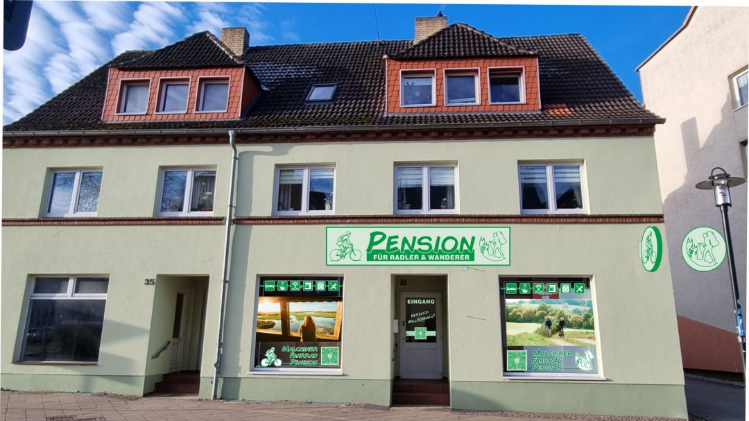 Fahrradpension Malchin - Widok z zewnątrz, © Made in Werbung - Fachbetrieb für visuelle Kommunikation