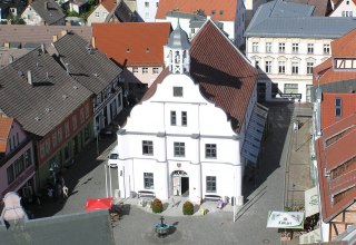 Wolgast town hall from above // &copy; Baltzer