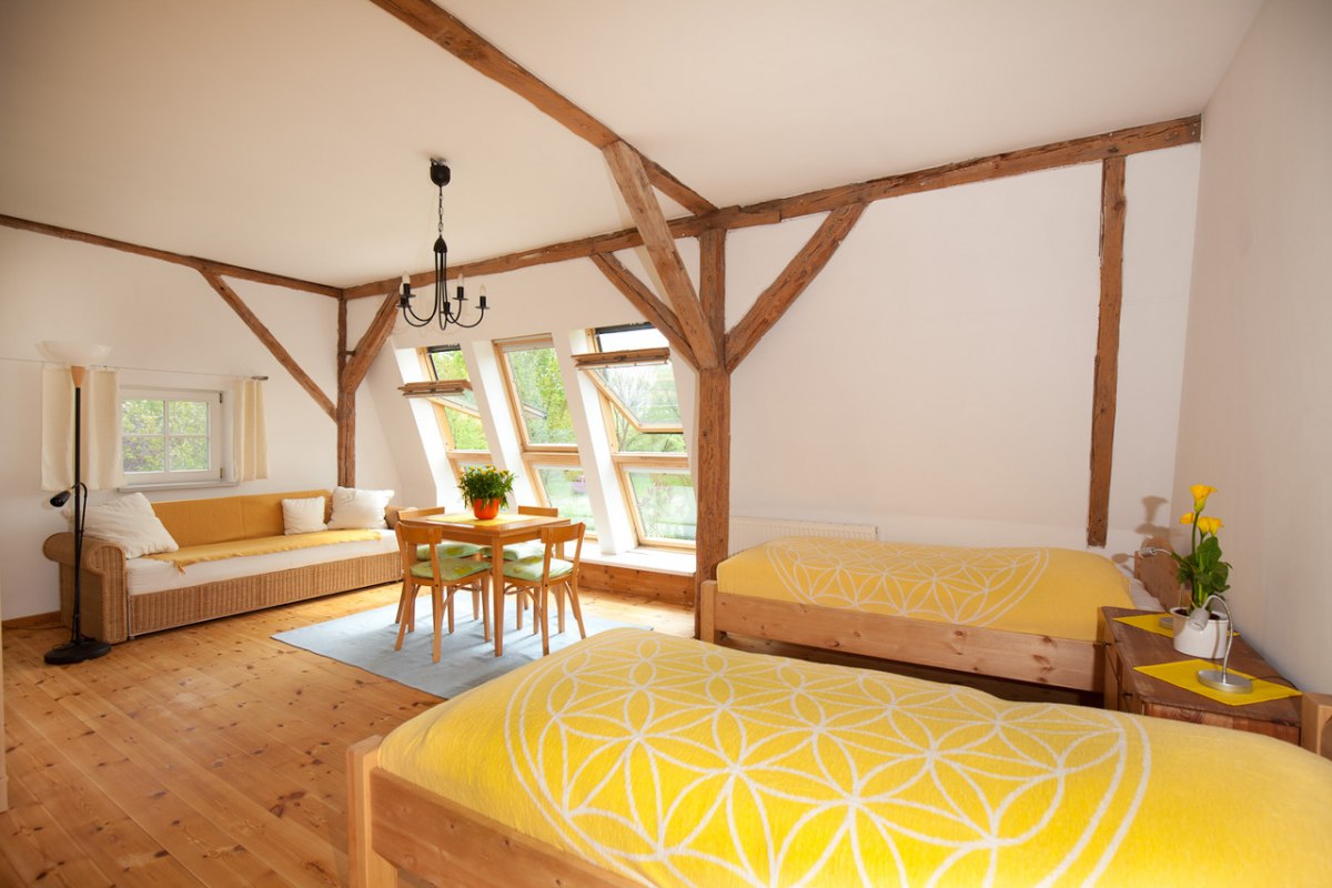 Voorbeeld kamer Haus Himmelblick // © Finkenwerder Hof Voorbeeld kamer Haus Himmelblick // © Finkenwerder Hof