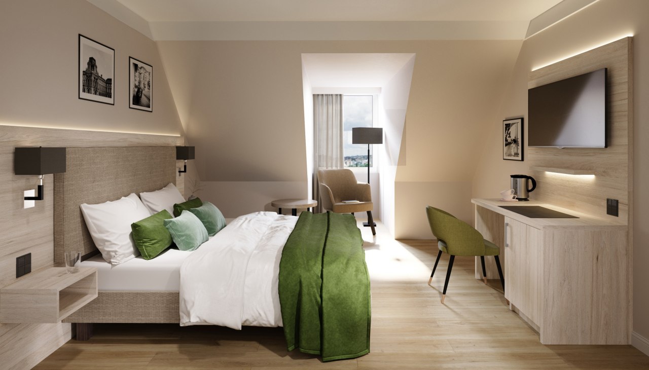 Zimmerrendering, &copy; Seehotel Heidehof