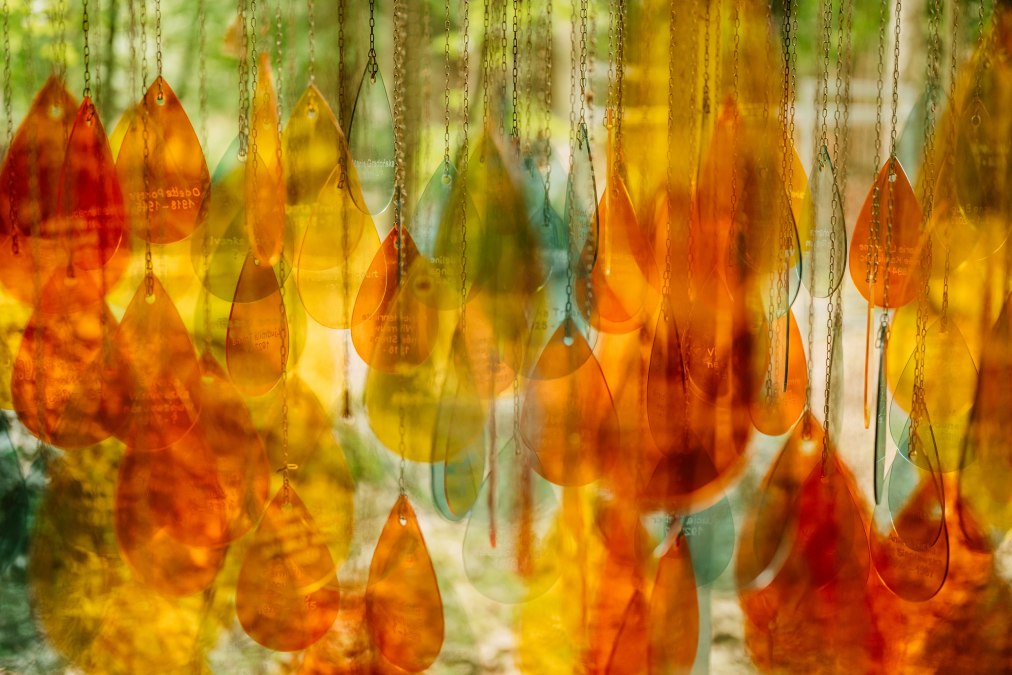 The artistic installation "Name Drops" commemorates the women who were once imprisoned., &copy; Christian Thiele