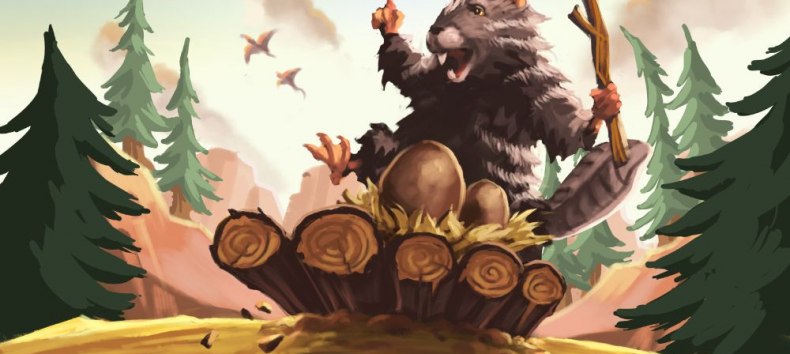 The cover of a game from the publisher "Funtails" is pictured. On it you can see a beaver on a raft., &copy; Stadtbibliothek Stralsund