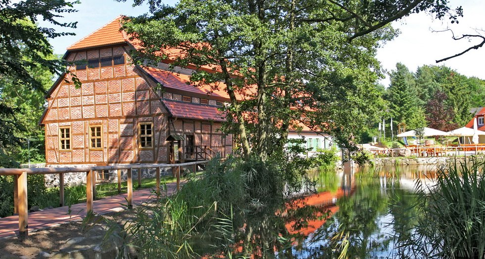The mill ensemble: watermill, residential building, ballroom, &copy; Vincent Leifer