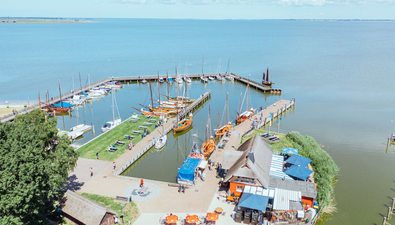 Aerial view of the harbor in the Baltic resort Dierhagen_3, © TMV/Gänsicke