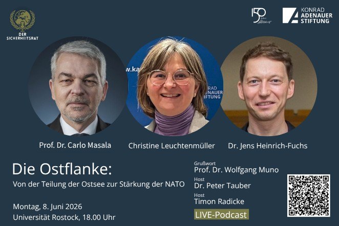Event informationGuests: Prof. Dr. Carlo Masala, Christine Leuchtenm&uuml;ller, Dr. Jens Heinrich-Fuchs // &copy; KAS M-V
