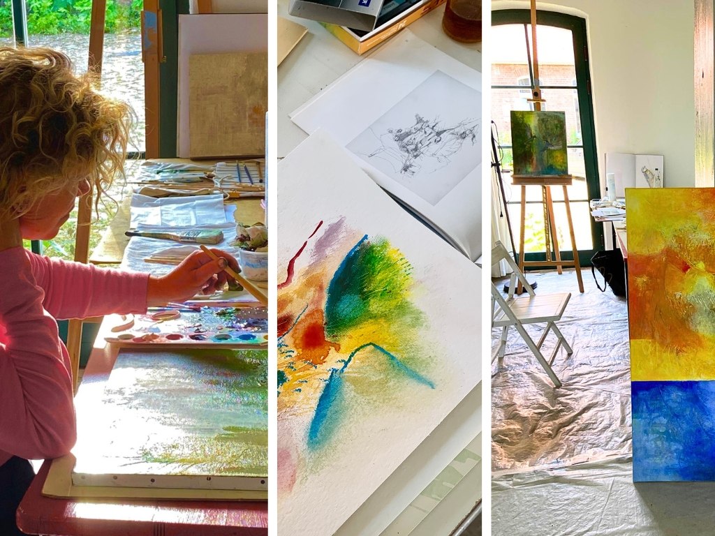 In the studio, &copy; Anne Br&ouml;mme