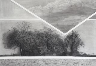 Kohle auf Leinwand, 120 x 90 cm // &copy; Sascha Schestow