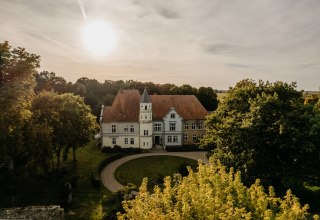 Luchtfoto van Sophienhof Paleis Rondel voor het huis // © Dennis Reimann Luchtfoto van Sophienhof Paleis Rondel voor het huis // © Dennis Reimann