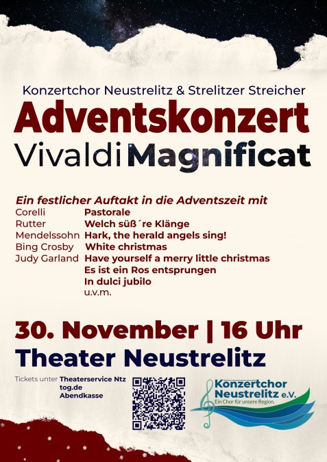 Plakat koncertu adwentowego 2025, © Konzertchor Neustrelitz e.V.