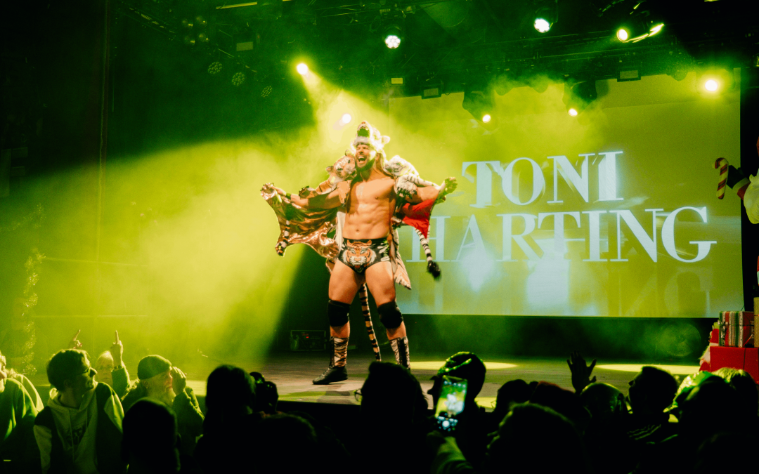 Toni Harting on stage during his entrance to the ring, © GWF Wrestling