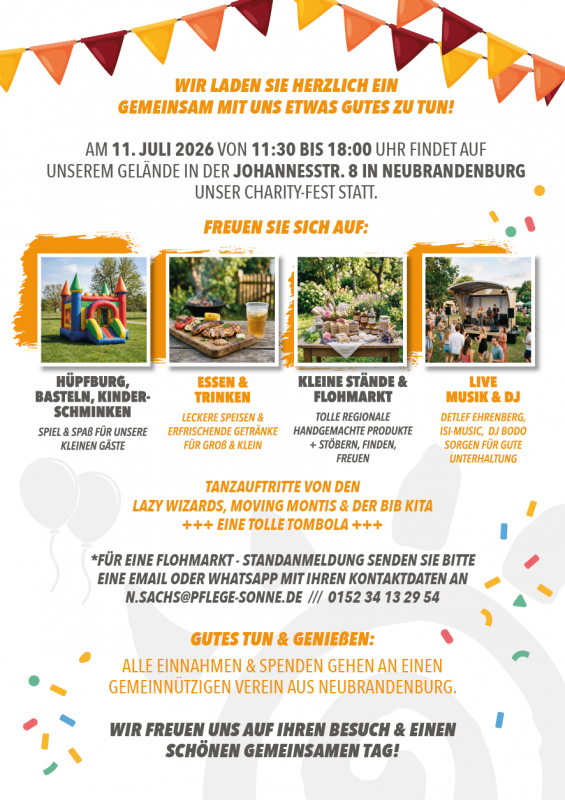 PflegeSonne Liefdadigheidsfeest - Flyer (achterpagina) // &copy; Norr Design MV