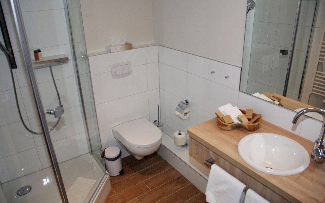 Badkamer in hotel "Alter Kornspeicher" Neustrelitz, © Alter Kornspeicher