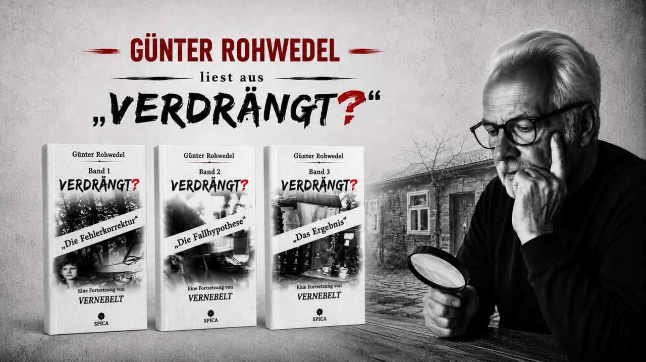 Promotional image for Günter Rohwedel’s reading (from the “Verdrängt?” book series)—a true-crime reading with a regional focus // © Günter Rohwedel Promotional image for Günter Rohwedel’s reading (from the “Verdrängt?” book series)—a true-crime reading with a regional focus // © Günter Rohwedel