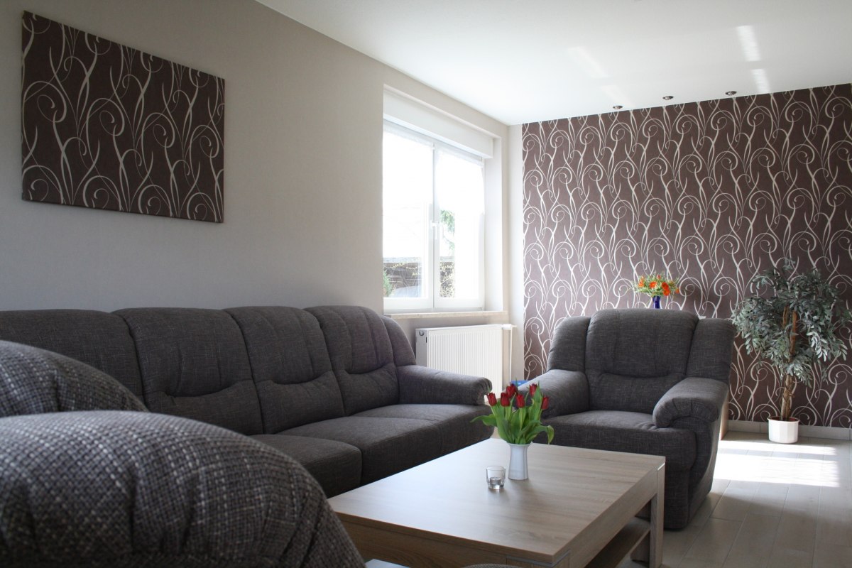 De woonkamer van appartement 1, &copy; Frank Kr&uuml;ger