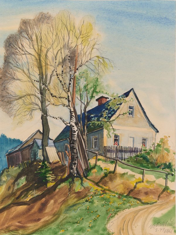 Wolfgang Mattheuer, Haus in Pöhl, 1944, Bleistift // © VG Bild-Kunst, Bonn, 2026, Foto Galerie Schwind, Leipzig Wolfgang Mattheuer, Haus in Pöhl, 1944, Bleistift // © VG Bild-Kunst, Bonn, 2026, Foto Galerie Schwind, Leipzig