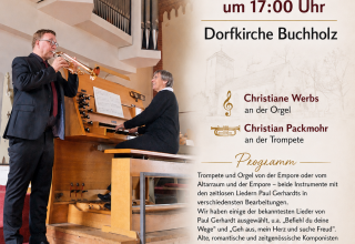 Christiam Packmohr und Christiane Werbs an der Orgel // &copy; F&ouml;rderverein zur Erhaltung der Dorfkirche Buchholz e. V.