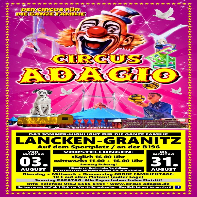 Affiche Circus Adagio Lancken-Granitz 2026 // © Circus Adagio Affiche Circus Adagio Lancken-Granitz 2026 // © Circus Adagio