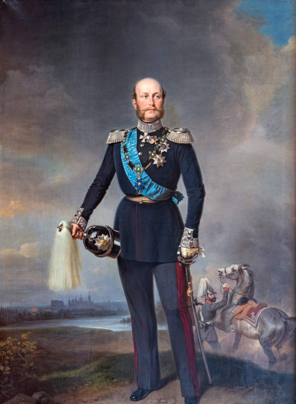 Een portret als schilderij van groothertog Friedrich Franz II. // Groothertog Friedrich Franz II in feestgewaad // © MV-T/Tiemann Een portret als schilderij van groothertog Friedrich Franz II.
