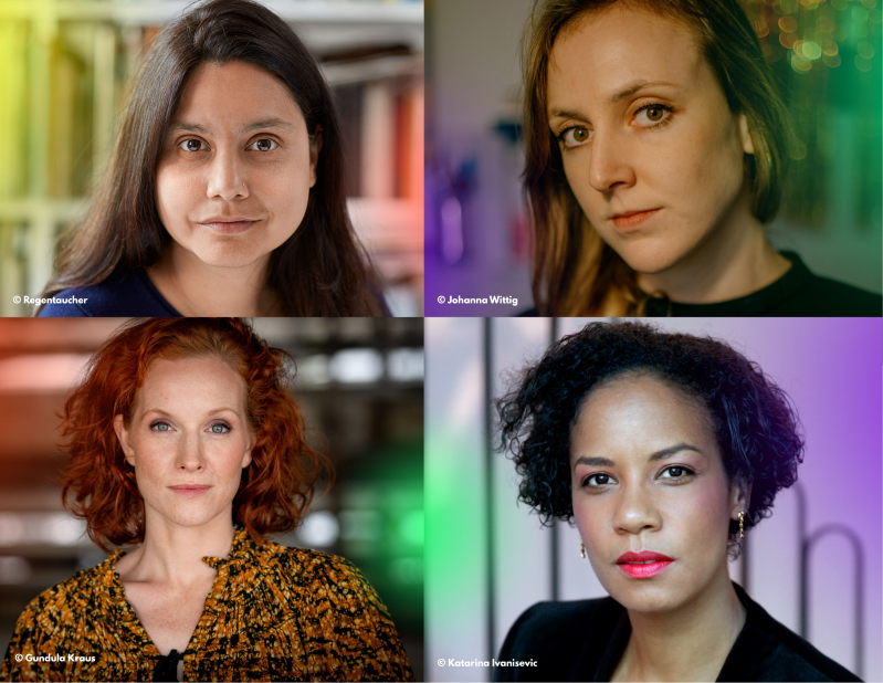 Feminist Press Roundtable // © Mithu Sanyal © Regentaucher | Valerie Schönian © Johanna Wittig | Teresa Bücker © Gundula Kraus | Hadija Haruna-Oelker © Katarina Ivanisevic Feminist Press Roundtable // © Mithu Sanyal © Regentaucher | Valerie Schönian © Johanna Wittig | Teresa Bücker © Gundula Kraus | Hadija Haruna-Oelker © Katarina Ivanisevic
