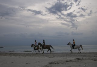 Einen Ausritt entlang des Ostseesaumes in der Abendd&auml;mmerung sicherlich ein Topabschluss eines Reiterlehrganges in Mecklenburg-Vorpommern // &copy; MV-T/ Hafemann
