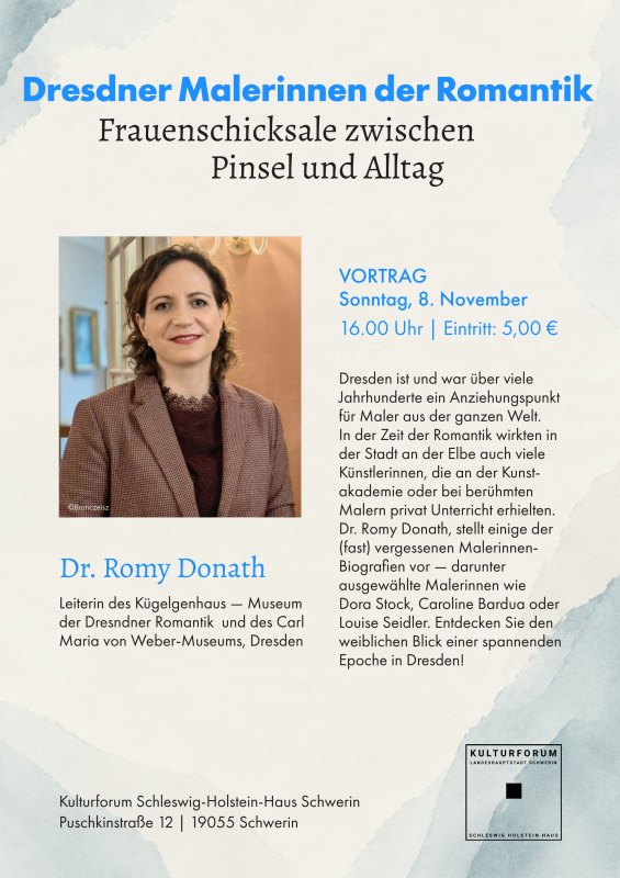 Dr. Romy Donath presents some of the (almost) forgotten biographies of female painters. // © Plakat: C. Grunewald/ Foto: Branczeisz Dr. Romy Donath presents some of the (almost) forgotten biographies of female painters. // © Plakat: C. Grunewald/ Foto: Branczeisz