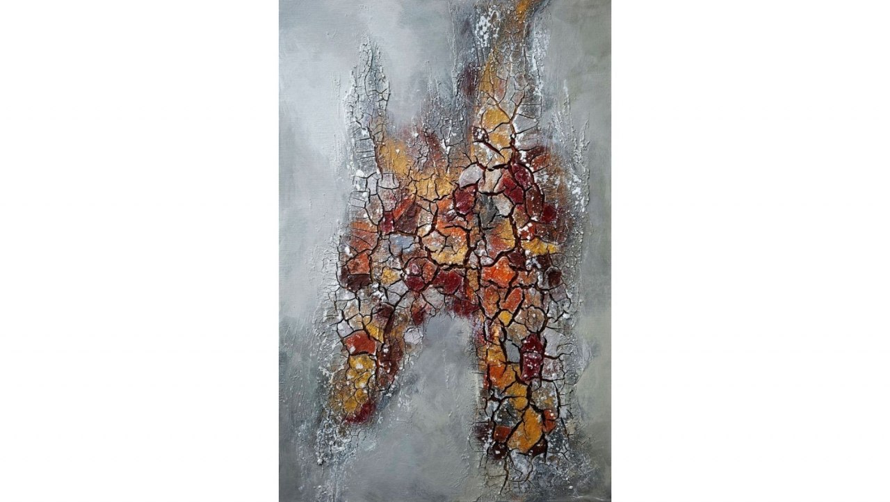 Abstract autumn colors1, 40 x 60 cm, acrylic mixed media, // &copy; Kirsten Bunke