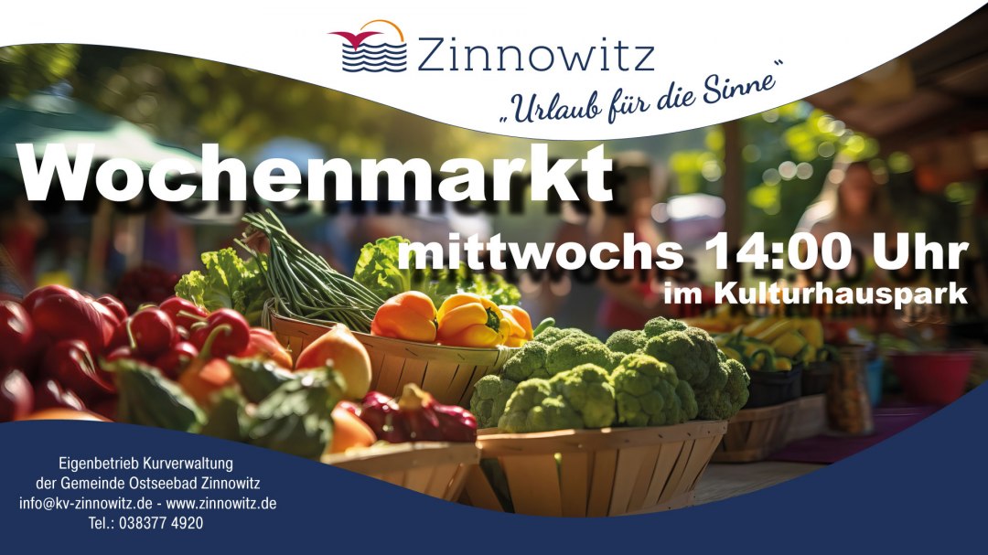 Cotygodniowy targ w Zinnowitz, © Eigenbetrieb Kurverwaltung der Gemeinde Ostseebad Zinnowitz