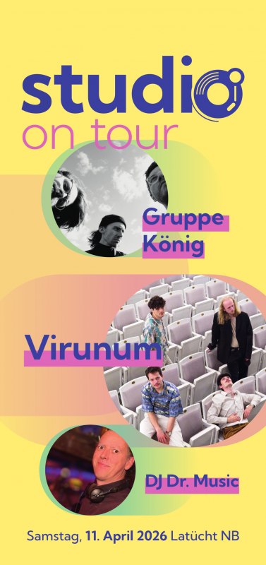 Flyer for Studio on Tour in April 2026, &copy; www.schnackpaka.de