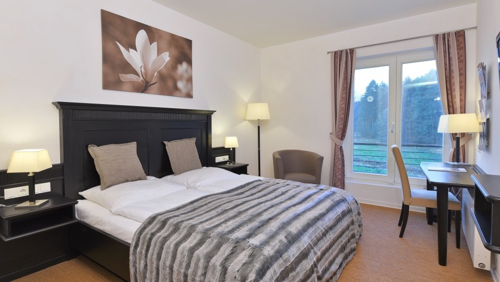 Przykładowy projekt pokoju dwuosobowego w pensjonacie, © Schloss Hasenwinkel Przykładowy projekt pokoju dwuosobowego w pensjonacie, © Schloss Hasenwinkel