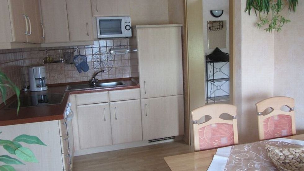 Uitzicht op de keuken van het vakantieappartement Haus Birgit, © Birgit Prüter Uitzicht op de keuken van het vakantieappartement Haus Birgit, © Birgit Prüter